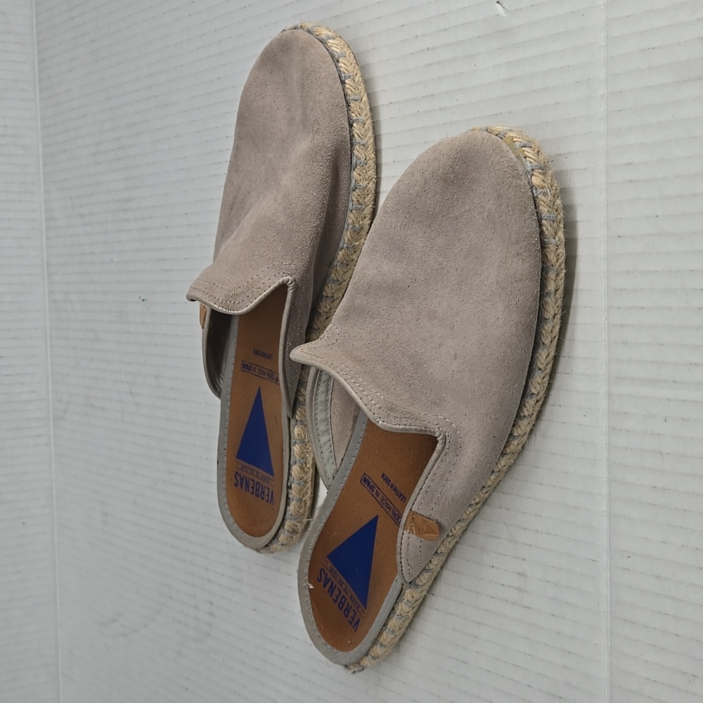 Verbenas Celia Beige Suede Espadrille Mules EU 40